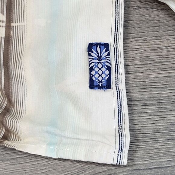 Tommy Bahama Long Sleeve Button-Up Shirt Mens L Striped Floral Cotton Silk Blend - Picture 9 of 16